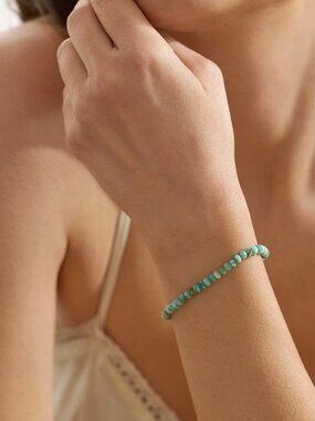 Beautiful Beaded Bracelet Stretch Stacking Bracelet Amazonite Genuine Gemstone